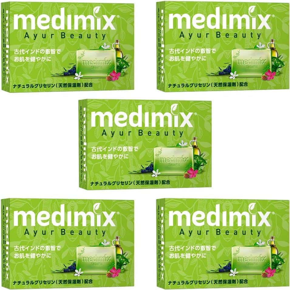Authentic Medimix Aroma Fresh 5 Natural Glycerin Soap, Green, Soaps, 125g, MED-GLY, 10-Pack,