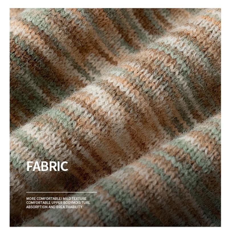 Pullovers Long Sleeves Unisex Sweater Paragraph Spring Autumn Gradient Colour Floral Patterned Round Neck Wool Jumper Bottoming Knit Sweater Tops