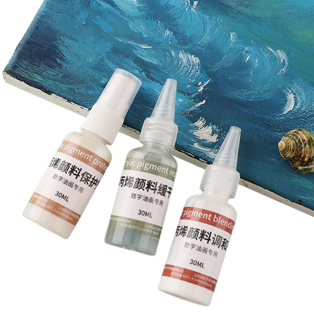 Slow Drying Medium 30ml Professional Acrylic Fluid Mediums Multifunctional for Provides Longer Paintings Time