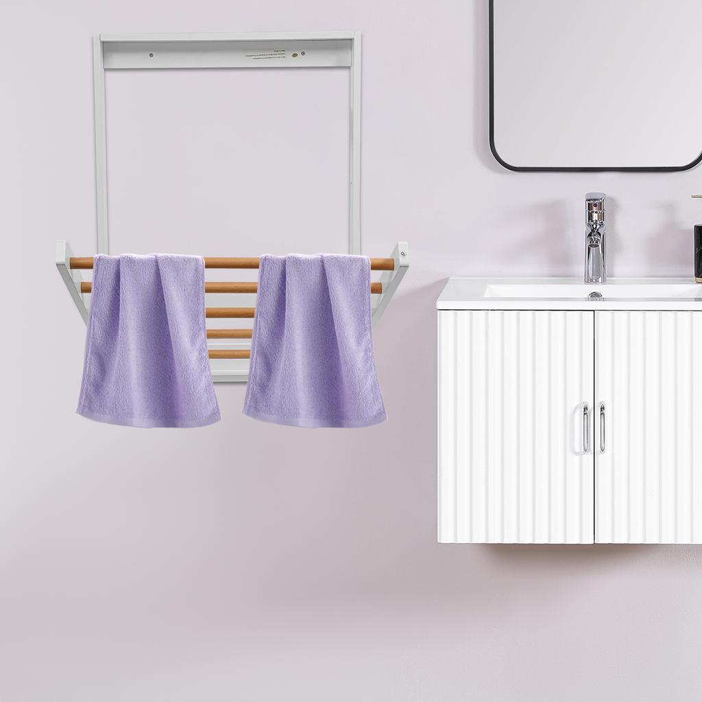Door/Wall Mounted Folding Clothes Drying Rack, 5 Hanging Rods White Space-Saving Laundry Organizer for Small Spaces & Apartments