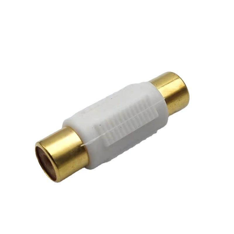 Прямой позолоченный разветвитель Lotus RCA  мама-мама  для расширения AV-аудио белый