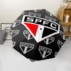 São Paulo FC logo Print Automatic Umbrella, 8 Rib Iron Frame, Plastic Handle, Suitable for Outdoor Travel &Daily , Ideal Gift