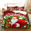Christmas New Pattern Digital Printing Three-Piece Set 3D Three-Dimensional Polished Chemical Fiber Quilt Cover Pillowcase To Picture