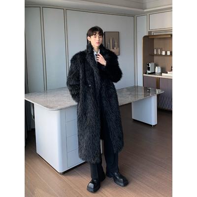 Winter Winter High-end Antifreeze Thick Warm Long Imitation Leather Coat Fur Loose Mid-length Coat Windbreaker