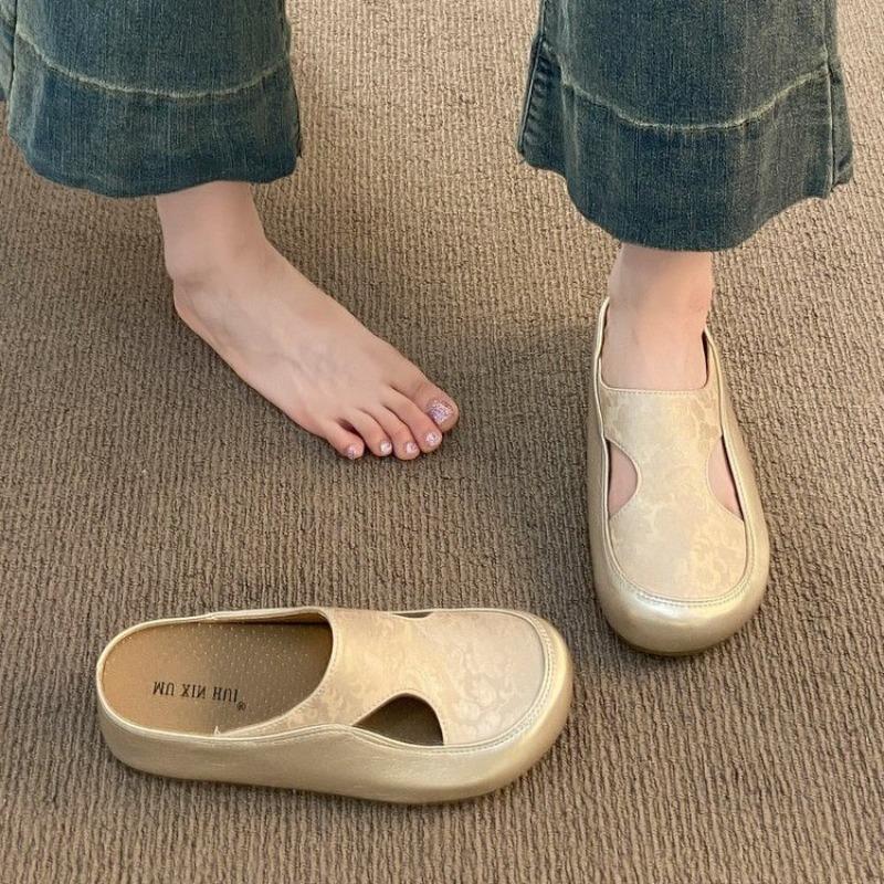 

Fashion Flats Mules Slippers Women Shoes Casual New 2025 Trend Summer Sandals Fashion Slingback Flip Flops Brand Woman Slides Zapatos 35