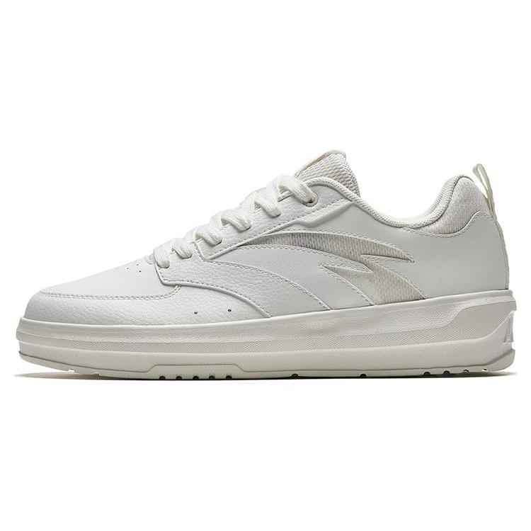 

Anta Life Collection Leather Slip Resistant Abrasion Resistant Low top Skateboard Shoes Men s White 912328060-1 40.5