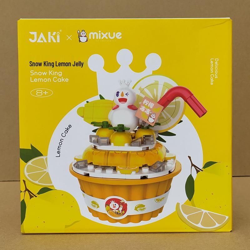 Jiaqi Building Blocks 23018: Mixue Bingcheng Snow King Ice Cream Sundae Cake Cup Model - Souvenir Gift for Girls