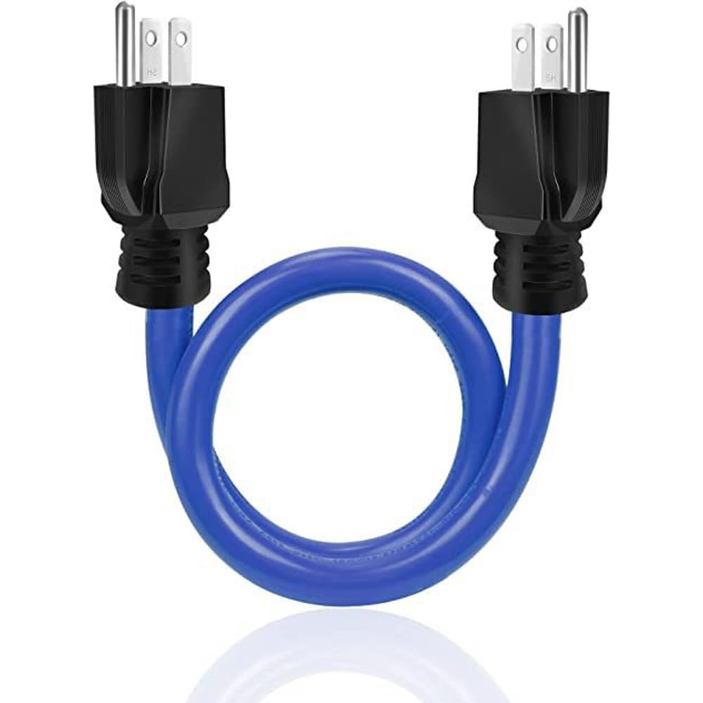 

US Plug Out of Stock 3 Prong Male to Male Extension Cord for Transfer Switch Double Male 5-15P 12AWG Generator Adapter Cord Blue