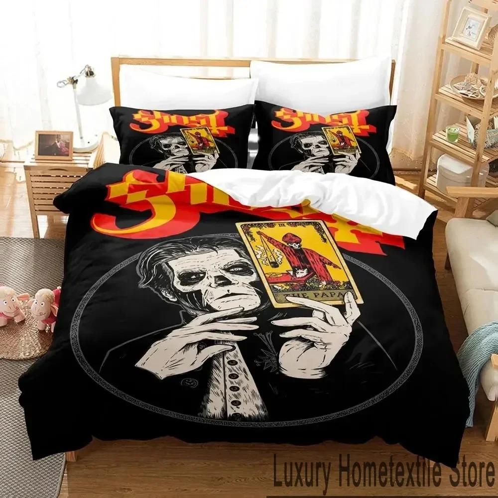 3D-Druck Ghost Rock Band Schwedisches Bettwäscheset Bettbezug Bettset Bettbezug Kissenbezug Bettdecke King Queen Size Jungen Erwachsene