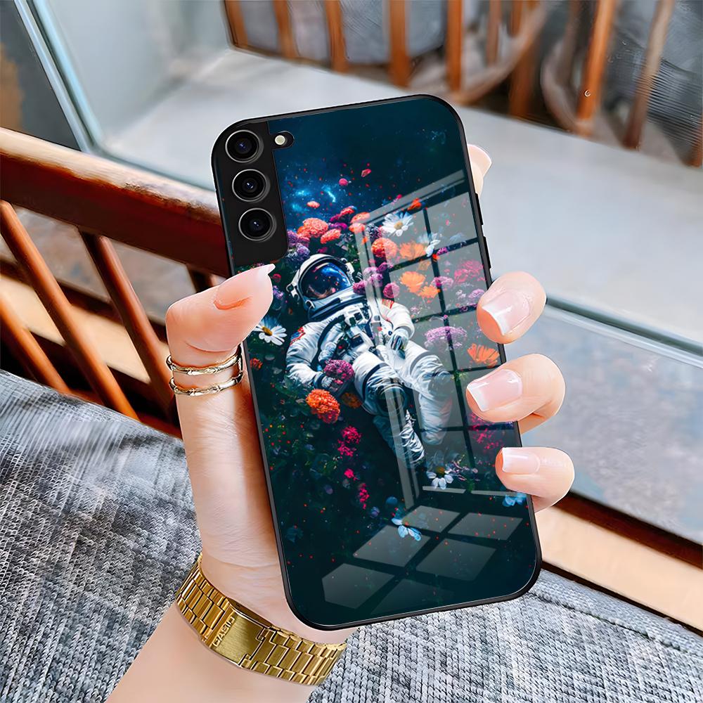 Hello Astronaut Phone Case For Samsung A25 A13 A33 5G A54 A36 A35 A56 A52 A14 Shockproof Glass Cover