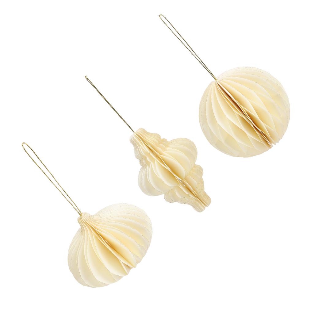 3pcs Hanging   Paper Ornaments 3 Different Shapes   Magnetic Hanging   Paper Xmas Tree Decorations