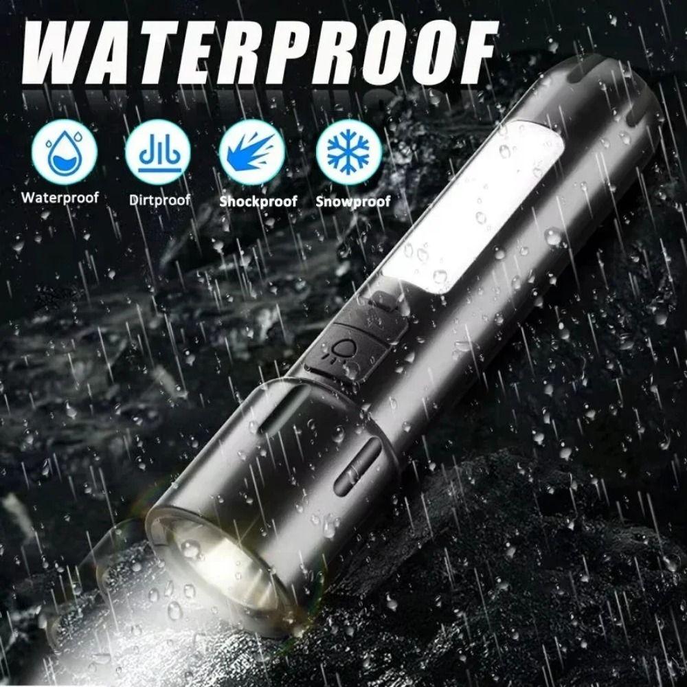 Rechargeable Strong Lighting Flashlight with 4 Lighting Modes Pocket Torch Floodlight  Fishing