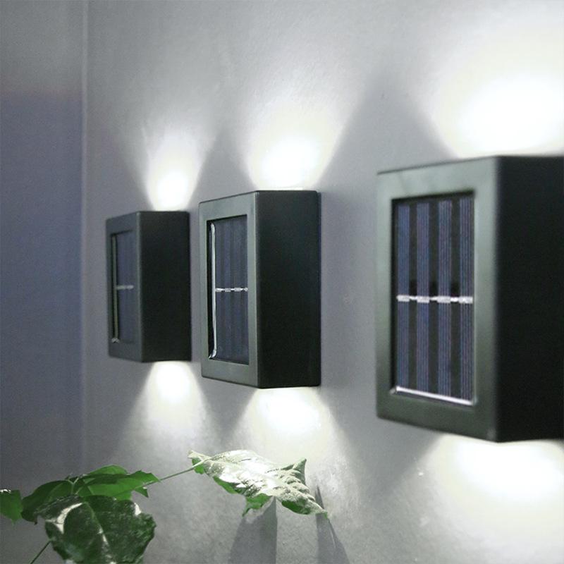 2LED Solar Outdoor Wall Light - Up/Down Accent Lighting for Courtyard, Villa, Decoration