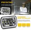 1 Pair 240W 5X7inch 7X6inch LED Headlight Hi-Lo Beam Halo DRL for Jeep Cherokee Wrangler XJ YJ