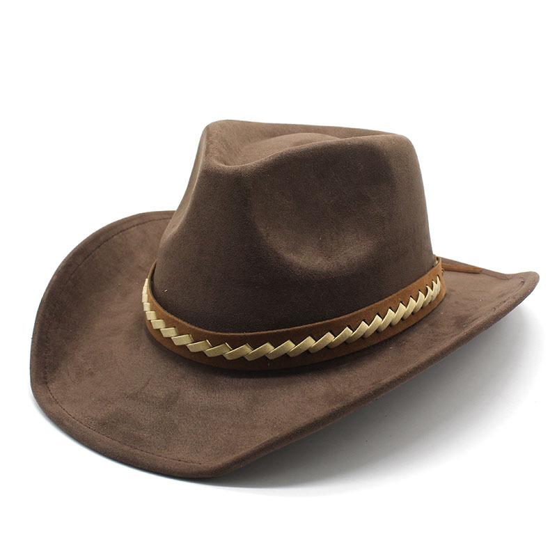 Panama Hat Men'S Ladies British Wool Suede Jazz Top Hat Western Cowboy Hat