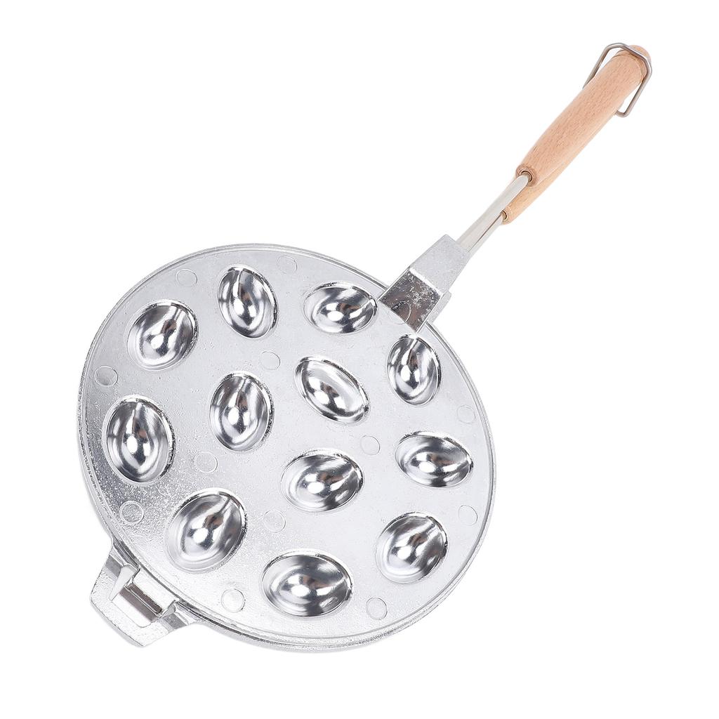 Ořechový vaflovač 12 otvorů nepřilnavá hliníková slitina kompozitní dřevo forma na ořechové sušenky ve tvaru ořechu pro dorty vaječné vafle