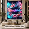 Floral (86) Theme Custom Tapestry Personalized Custom Name Text Wall Hanging Tapestry Home Decor Background Cloth