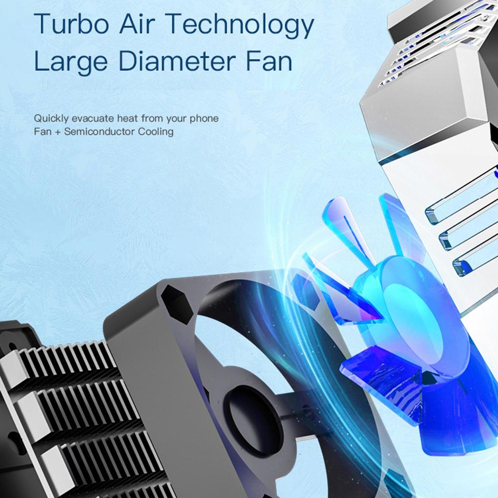 X20 Cell Phone Heat Sink Semiconductor Cooling Fan with 2 Stages Adjustment Low Noise Back Clip for Gaming
