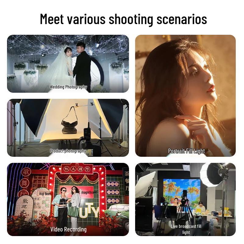 LATZZ 500W COB Bi-Color LED Video Light for Live Stream & Photography