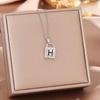 Women's Silver Titanium Steel Necklace with Micro-Inlaid Zircon - Elegant, Durable Clavicle Chain Jewelry