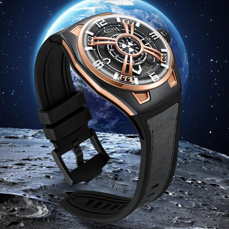Bonest Gatti Uhren Herren Hohle mechanische Uhr Automatik Wasserdicht Mode Temperament Uhr