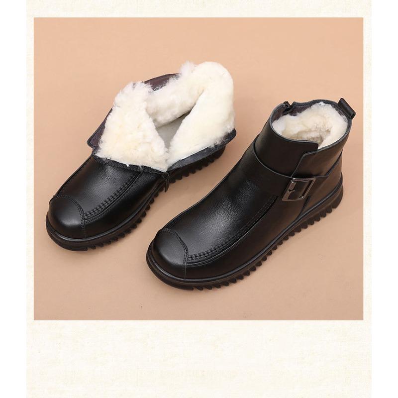 

Нове бавовняне взуття, шкіряне взуття, потовщене повсякденне жіноче взуття, теплі черевики до щиколотки 41 чорний