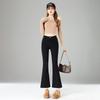 Spring Summer Blue Micro Flare Petite Slim Vintage Black Nine Points Denim Pants For Women Casual Pants Oversize Denim Trousers