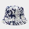 Women's Wide Brim Foldable Bucket Hat Spring Summer Sunshade Casual Outdoor Flat Top with Letters Pattern