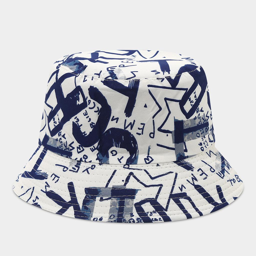 Women's Wide Brim Foldable Bucket Hat Spring Summer Sunshade Casual Outdoor Flat Top with Letters Pattern