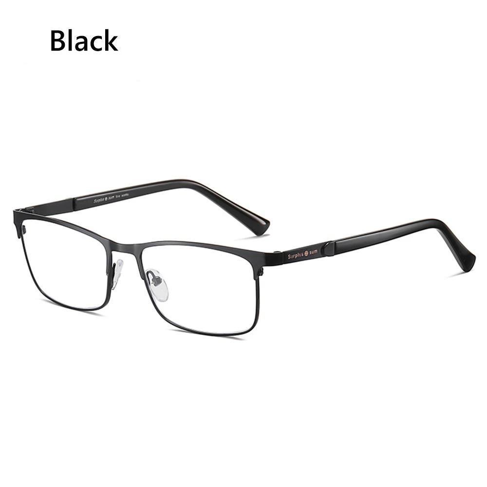

Classic Reading Glasses Metal Frame Men Anti Blue Light Business Presbyopic Glasses Optical Eyewear Vision Care +1.0~+4.0 +250 чорний