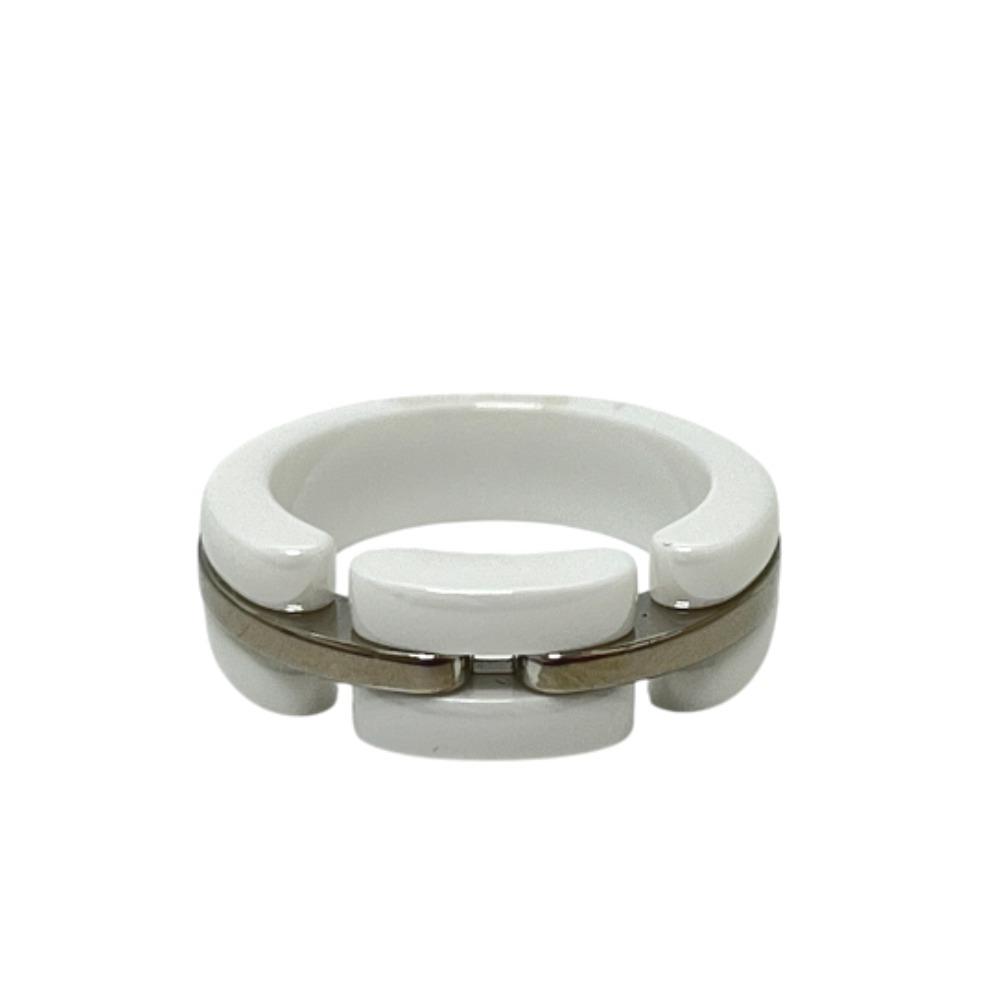 CHANEL Ultra Accessory Jewelry Ring ceramic / Au750 White/Silver