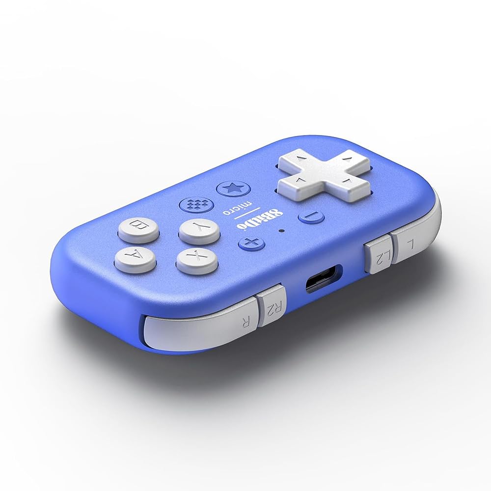 8BitDo Micro Bluetooth Gamepad Blue Controller for Switch and Android - Switch, Ultra-Small