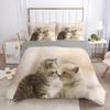 Cat Quilt Cover Package Lovely Animal Kitten Printed Quilt Cover Kids Teens Girl Animal Full Size Queen Dimension King Size Size Polyester Bed Cover