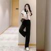 Summer Fashion Trendy Junior-style Slimming Student Girl's Ensemble Set of Two Pieces for Women