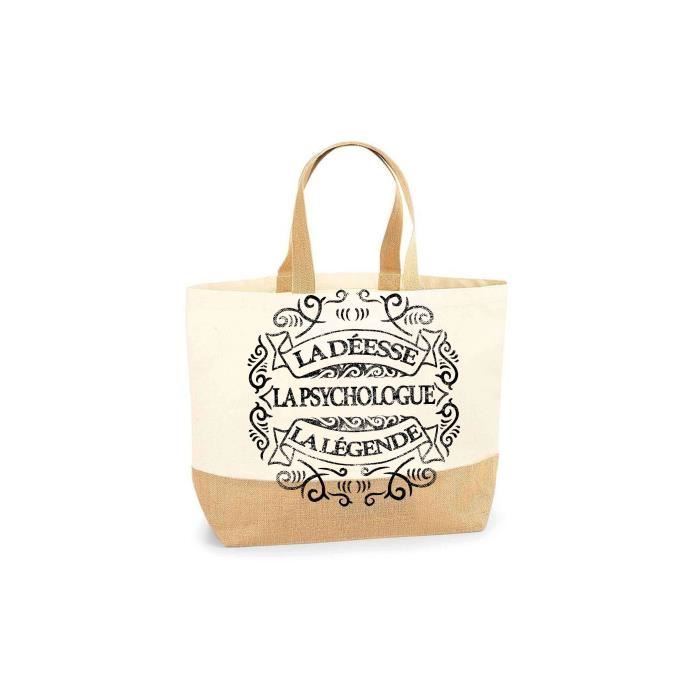 Sac Jute psychologue Déesse Légende Cabas de Plage Femme Métier