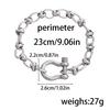 Bracciale Nodo a Ferro di Cavallo Per Uomo Donna Acciaio Inossidabile Minimalista Argento Catena Bracciale Fibbia Braccialetti Staccabili Gioielli Regalo