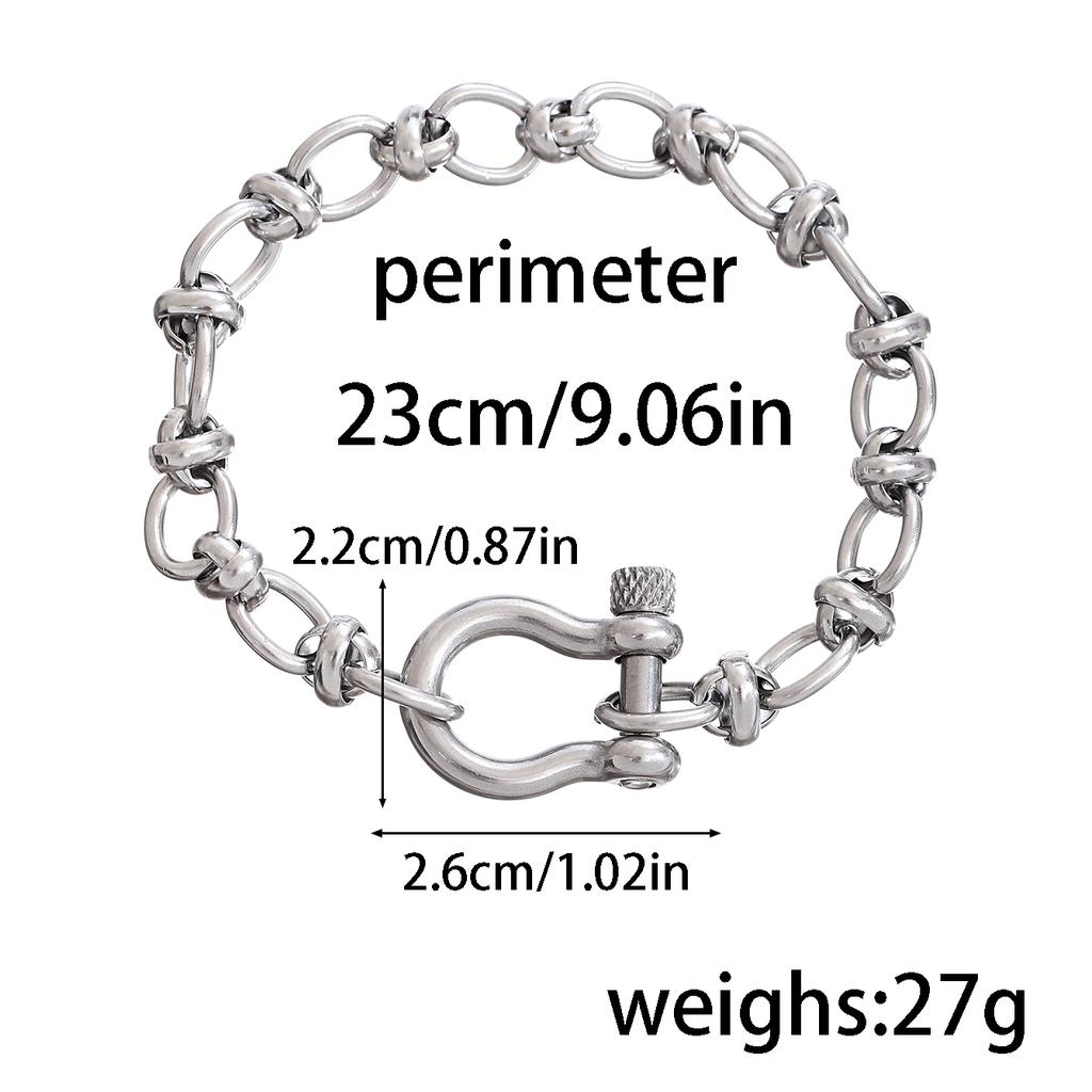 Bracciale Nodo a Ferro di Cavallo Per Uomo Donna Acciaio Inossidabile Minimalista Argento Catena Bracciale Fibbia Braccialetti Staccabili Gioielli Regalo