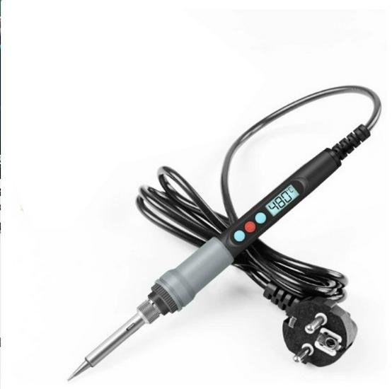 Adjustable Temperature 60W/80W/120W Electric Soldering Iron with Digital Display - Inner-Heated EU Standard Repair Kit.