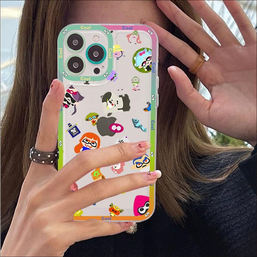 Splatoons Phone Case For iPhone 14 13 12 11 Pro Max Mini X Xs XR 6 7 8 Plus SE 2020 Transparent Case