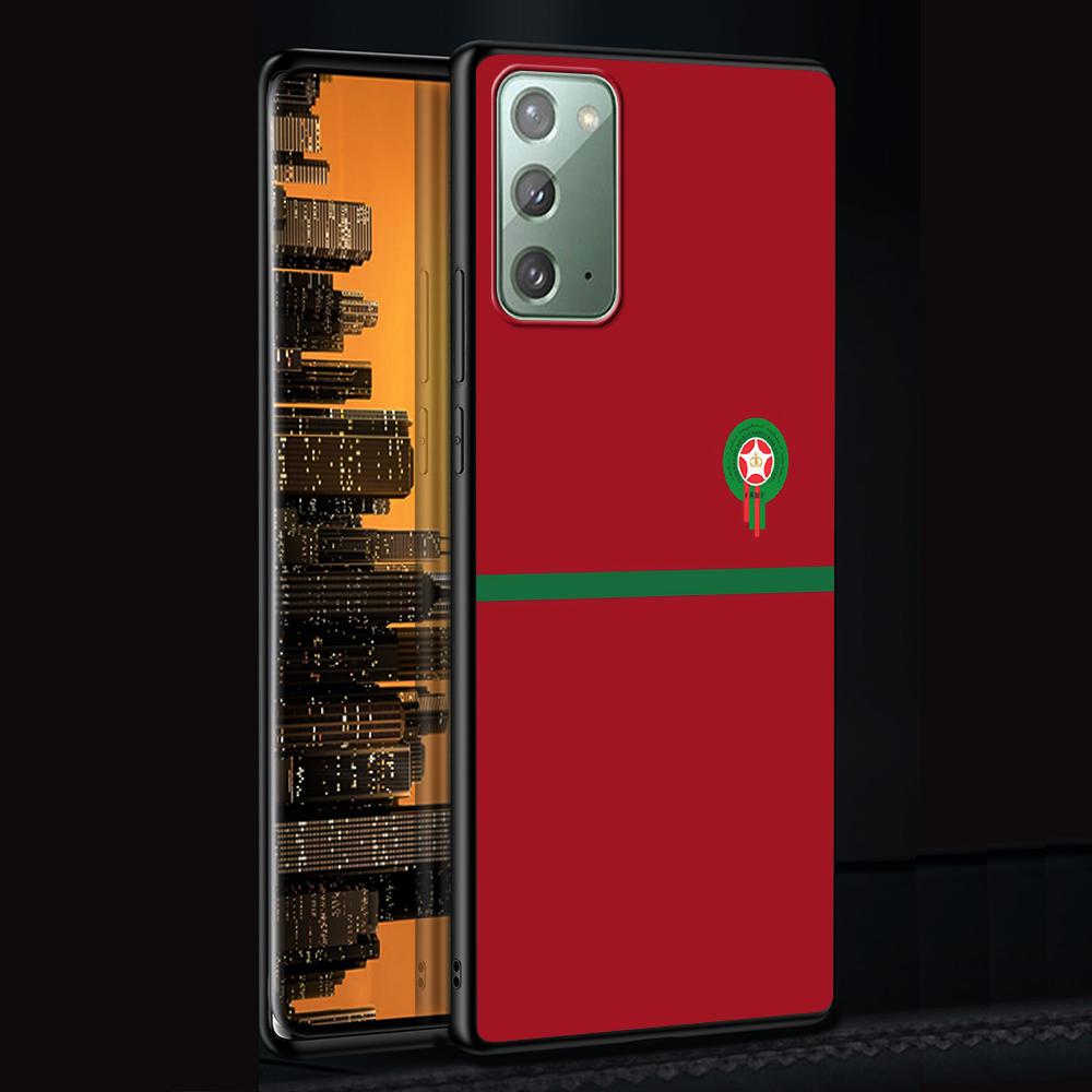 Morocco Flag Case for Samsung Galaxy Note 20 Ultra 10 Lite 9 8 A53 A52 A12 S22 S21 FE S20 Plus Silicone Black Phone Cover