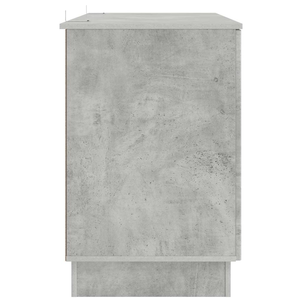 Desk with Door Concrete Grey 142.5 x 50 x 75 cm Particleboard