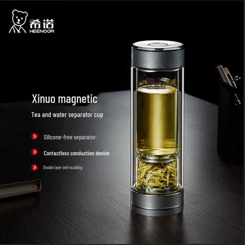 Heenoor Double-Wall Glass Magnetic Tea Infuser Bottle