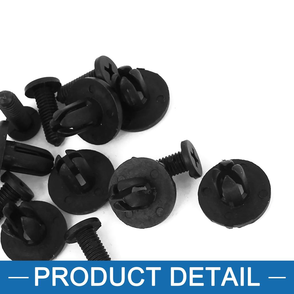 ABSOPRO Otwór 7mm Czarny Nit Mocujący Klipsy Błotnika (Zestaw 10)