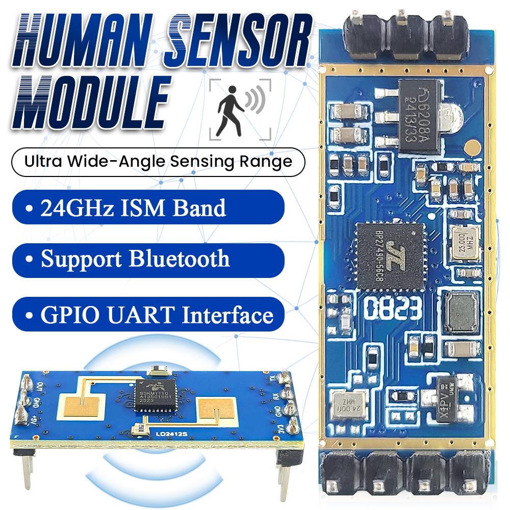 LD1111 Human Presence Sensing 11GHz Radar Module Sensor ISM Frequency Sensitive Body Moving Sensors 9M GPIO UART Output 7PIN