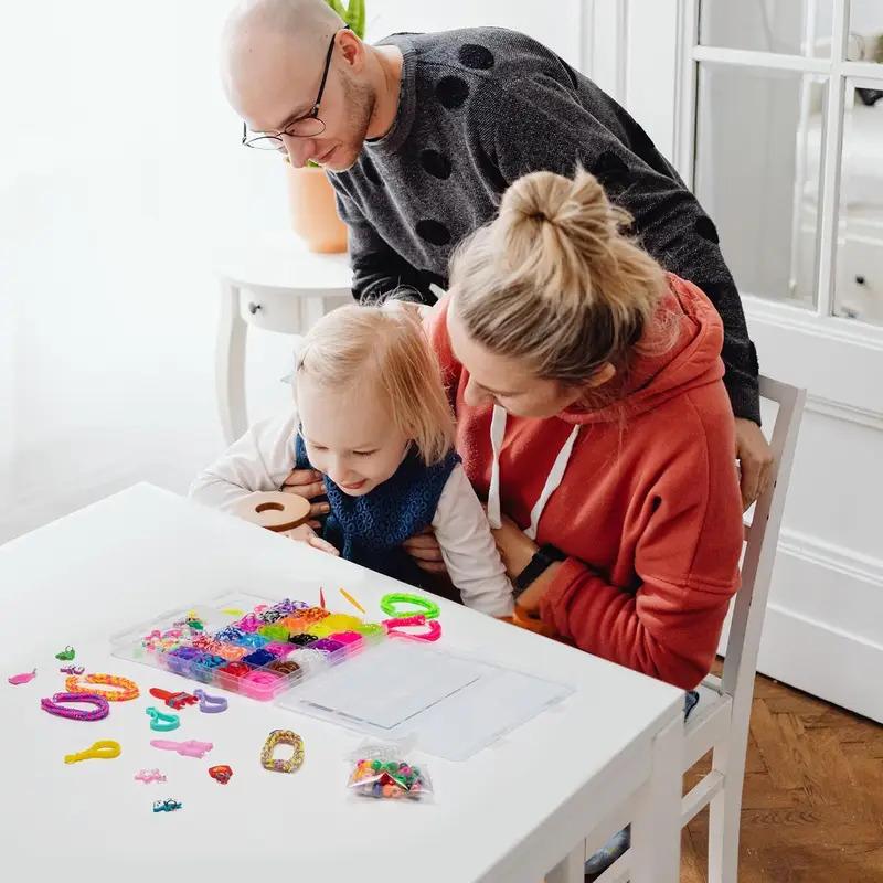 Colorful Rubber Bands DIY Craft Bracelet Making Kit For Kids Creative Loom Bands Set Rainbow Woven Birthday Gift Craft Toys