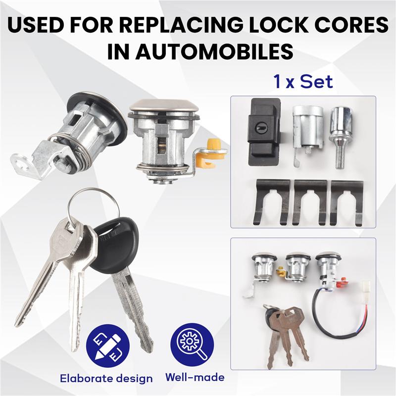 Car Lock Cylinder & Key For Mitsubishi Pajero Shogun Montero MK2 V31 V32 MR259744