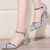 Gouden Dames Sandalen Party Hoge Hakken Instappers Effen Sexy voor Dames Kwaliteit Bruiloft Party Nachtclub Pailletten Gesp Schoenen voor Vrouwen