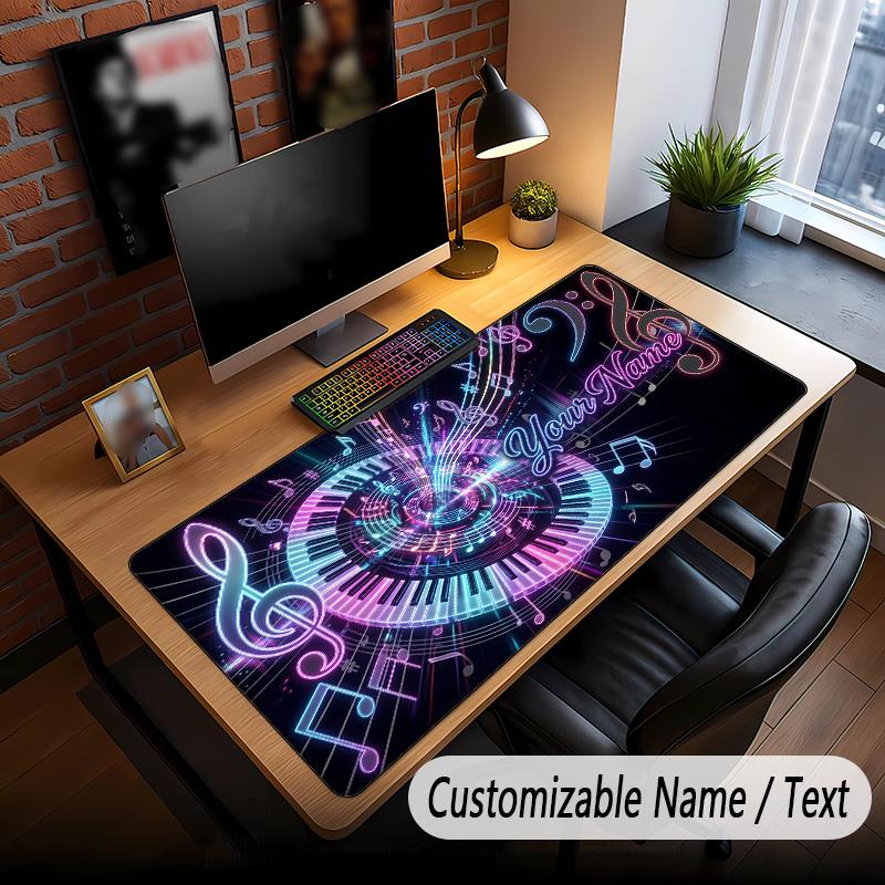 Music General Theme Custom Mouse Pad Personalized With Name Text Customized Desk Mat For Office Home Decor