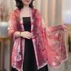 Xin Sai Qi Chinese Frog Button Cutout Shawl Fashionable Silk Scarf for Travel and Photography