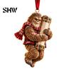 Festive Cash Holder for Holidays Big Foot Money Cash, 2D Acrylic Sasquatch Gift Fun Christmas Family Ornament, Clear Xmas Tree Hanging Decoration